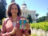 Kamala Harris poses with Flat Stanley at the California State Capitol in 2013.