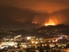 fire burns in hills of los angeles
