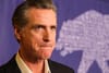 Gavin Newsom biting his lip