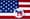 Democratic donkey logo on an American flag